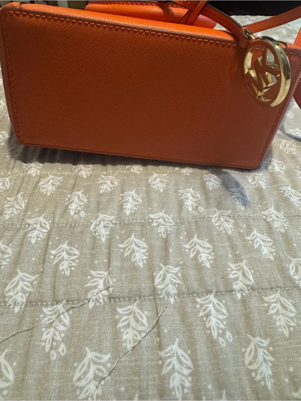 Michael Kors Bright Orange Saffiano Leather Satchel